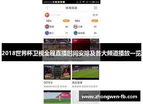 2018世界杯卫视全程直播时间安排及各大频道播放一览