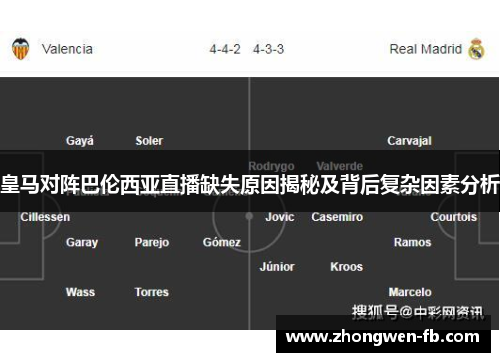 皇马对阵巴伦西亚直播缺失原因揭秘及背后复杂因素分析
