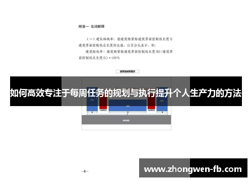 如何高效专注于每周任务的规划与执行提升个人生产力的方法